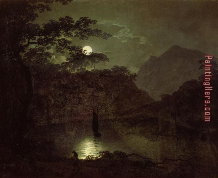 Joseph Wright of Derby A Lake by Moonlight